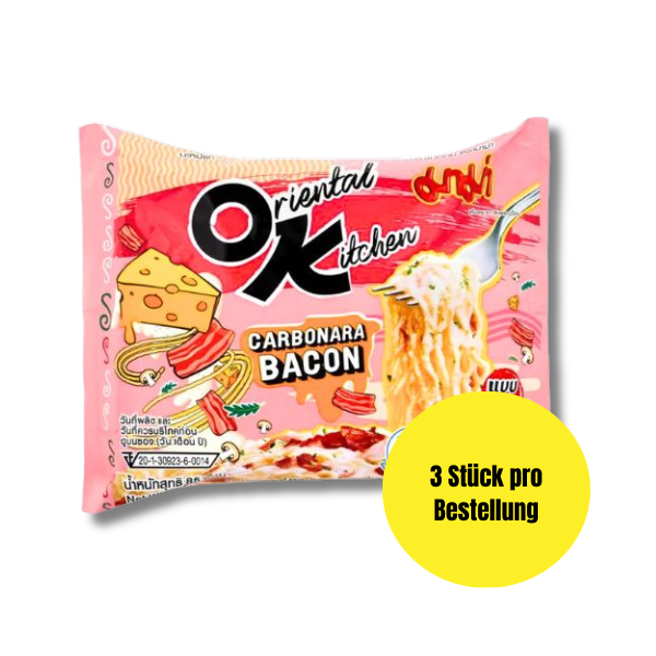 NUR 1 EURO MAMA Instant Nudeln Oriental Kitchen Carbonara Bacon 85g - 3 Stück Max pro Bestellung