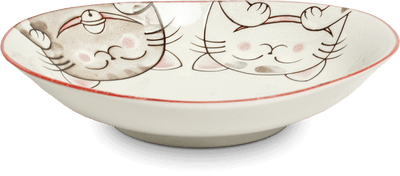 Ovale Schalen Drei Katzen Rot 19 cm x 22,5 cm x 4 cm