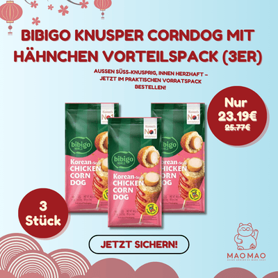 (KW) BIBIGO Knusper Corndog mit Hähnchen Vorteilspack (3er)