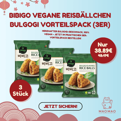 (KW) BIBIGO Vegane Reisbällchen Bulgogi Vorteilspack (3er)
