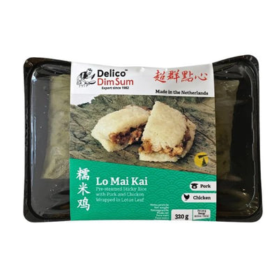 (KW) DELICO Lo Mai Gai (Glutinous Rice with Chicken and Mushroom Wrapped in Lotus Leaf) 320g (2 Pieces)