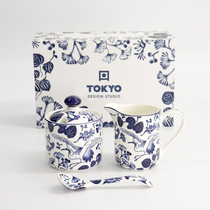 TOKYO DESIGN STUDIO Flora Japonica Milch und Zucker Geschenkset - Tasse, Henkelbecher & Löffel - MAOMAO
