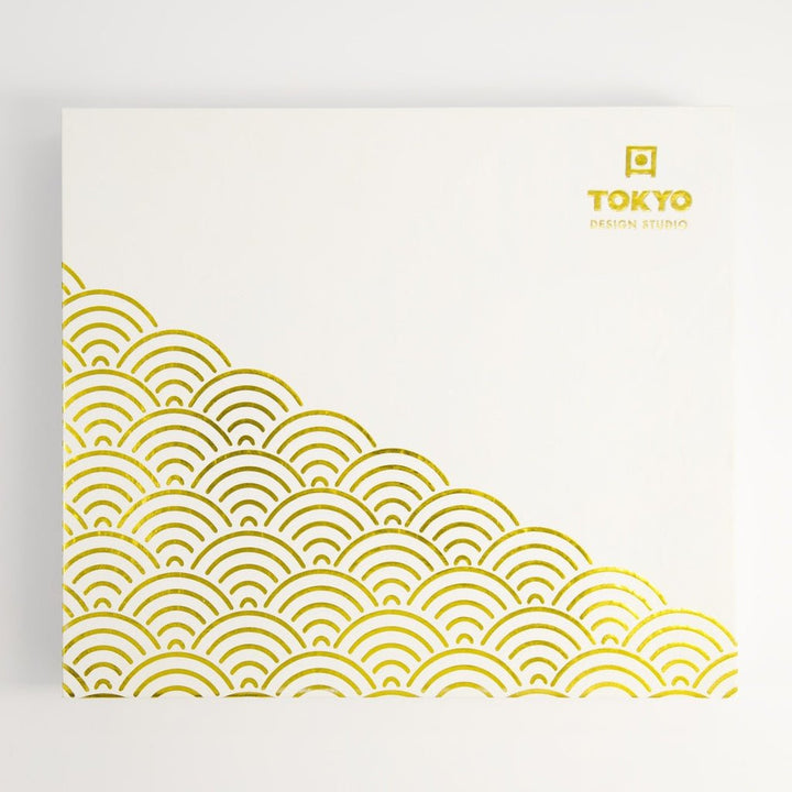 TOKYO DESIGN STUDIO Nippon Sushi Platten Set mit weißgoldenem Rand für 2 Personen - MAOMAO