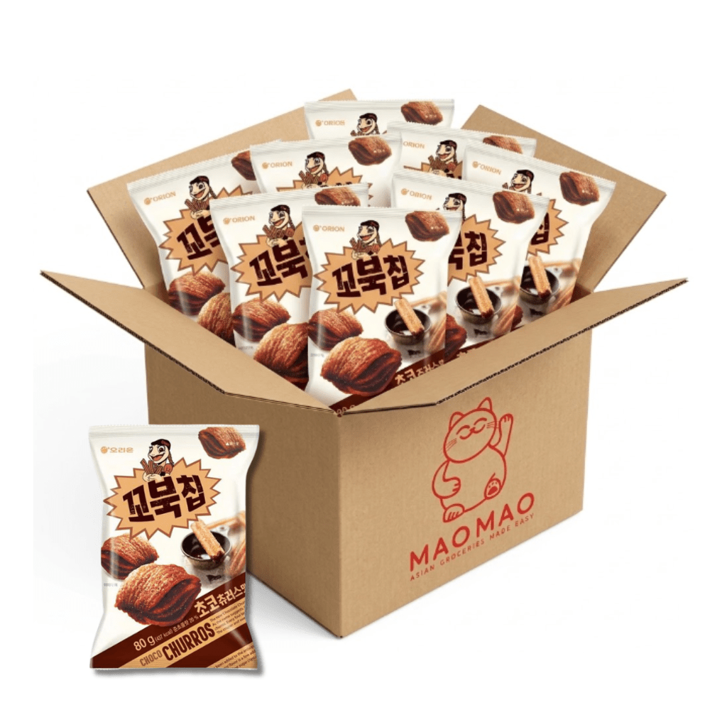 12x ORION Turtle Chips Schoko Churros Geschmack 80g Vorratsbox (Full Box) - MAOMAO