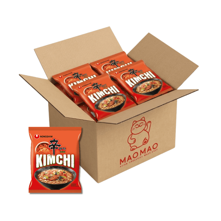 20x NONG SHIM Instant Nudeln Shin Ramyun Kimchi 120g Vorratsbox (Full Box) - MAOMAO