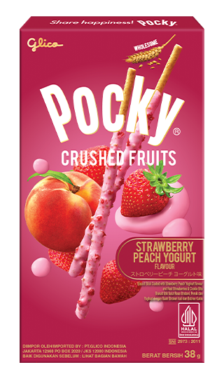 GLICO Pocky Sticks Crushed Fruits Erdbeer & Pfirsich Joghurt 38g