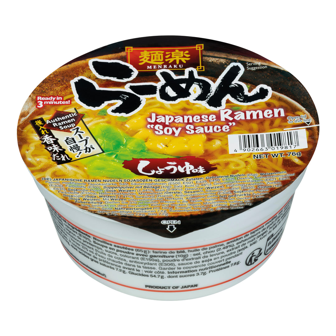 MENRAKU Cup Ramen Soja Sauce 76g