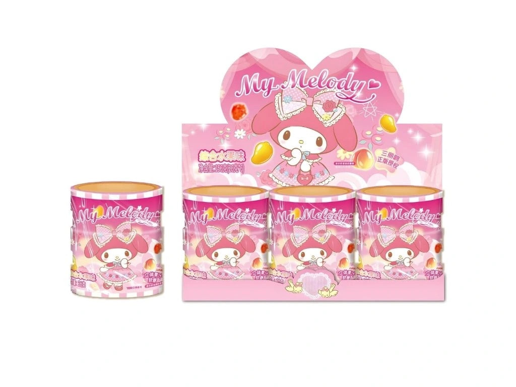 QI MY MELODY Pfirsich-Gummibonbons im Sparschwein 27g