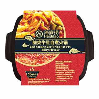 HAIDILAO selbsterhitztender Rindfleisch Hot Pot mit Kutteln 370g