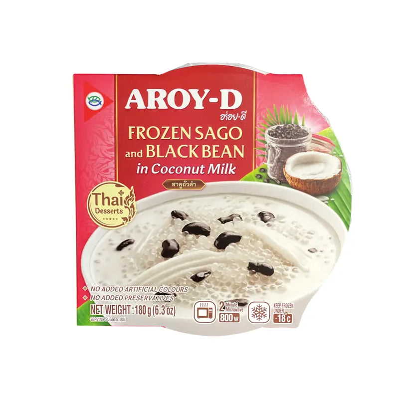 (CW) AROY-D Sago and black beans in coconut milk 180g