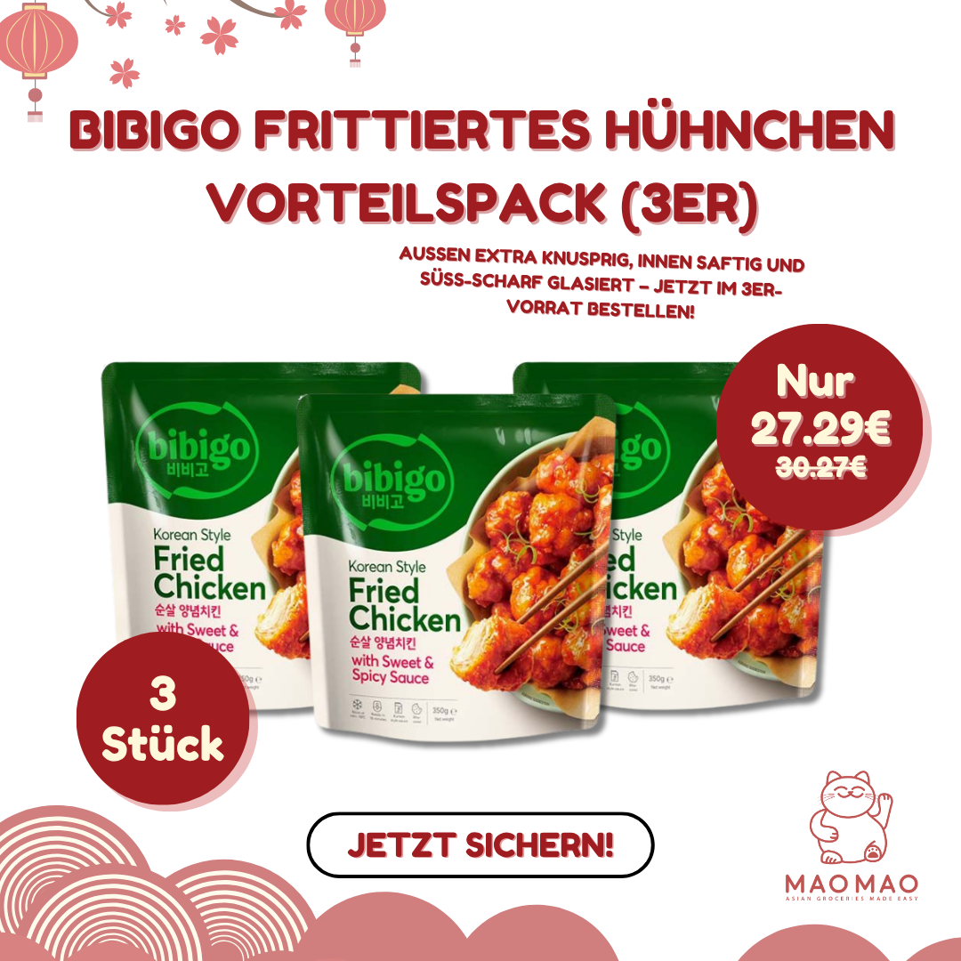 (KW) BIBIGO Koreanisches frittiertes Hühnchen süß & scharf Vorteilspack (3er)