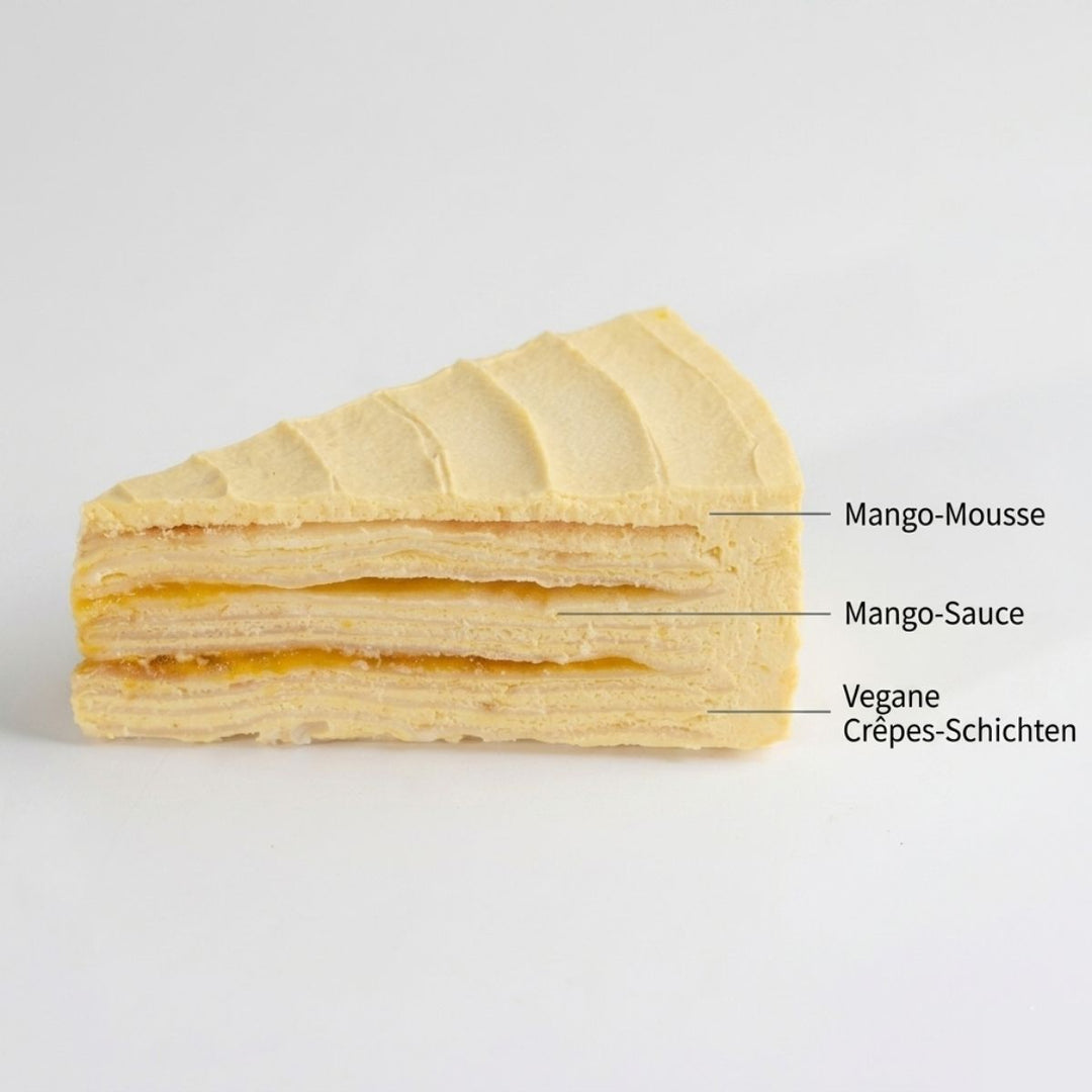 (KW) FRESHASIA Veganer Mango Mille-Crêpe-Kuchen 475g (95g x 5 Stück)