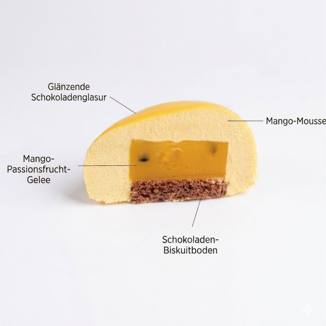 (KW) FRESHASIA Veganes Mango-Mousse mit Mango-Maracuja-Füllung 480g (80g x 6 Stück)
