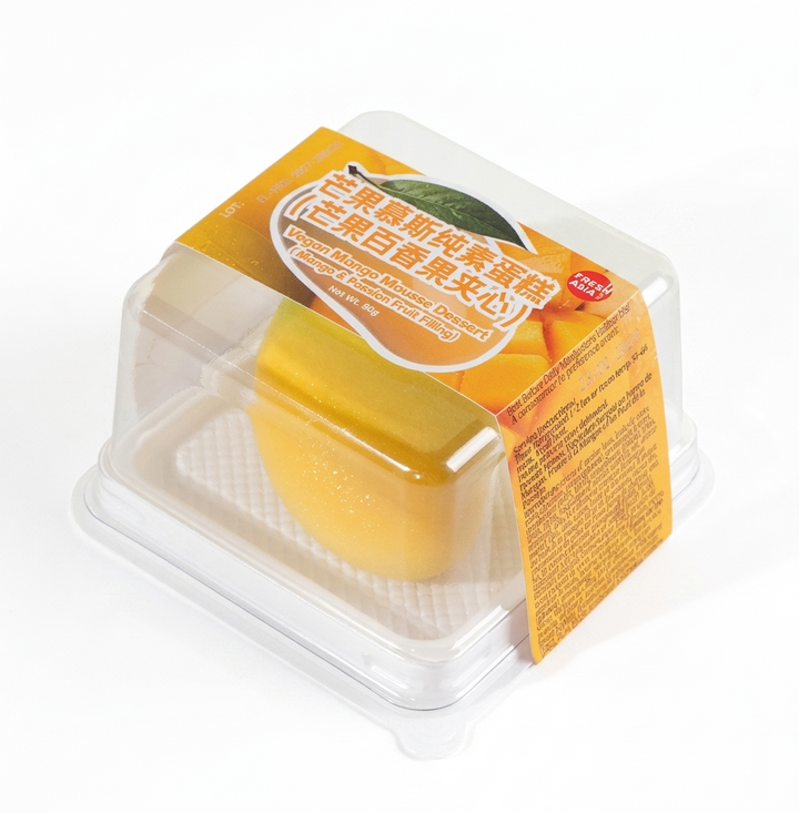 (KW) FRESHASIA Veganes Mango-Mousse mit Mango-Maracuja-Füllung 480g (80g x 6 Stück)