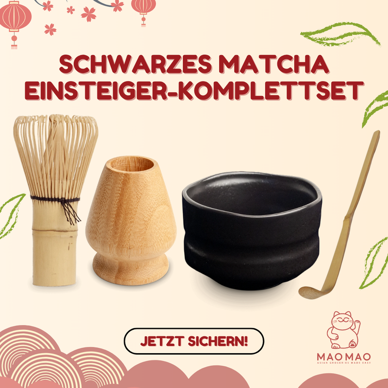 Schwarzes Matcha Einsteiger-Komplettset