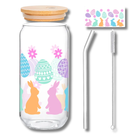 Alphynix Oster-Glas 500ml mit Bambusdeckel & Strohhalm – Erdbeere, Kirsche & Grünkohl Design Bild 1