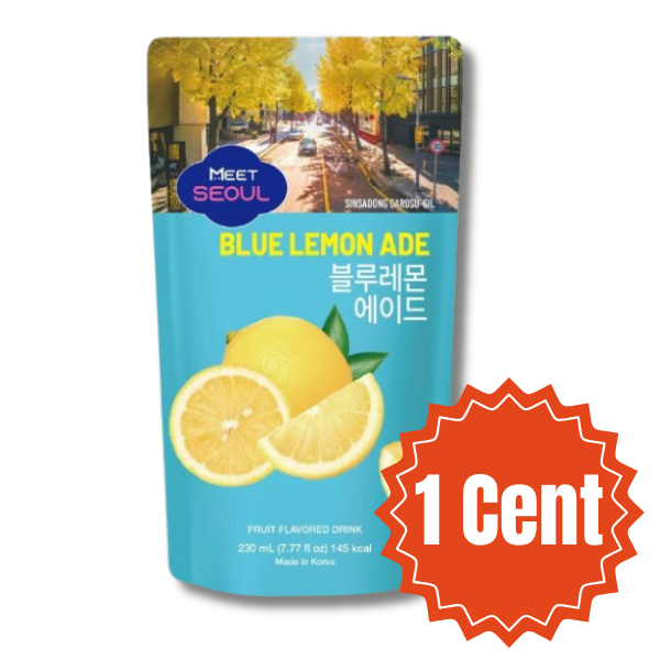 NUR 1 CENT MEET SEOUL Ade Beutelgetränke Blaue Lemonade 230ml - 3 Stück Max pro Bestellung