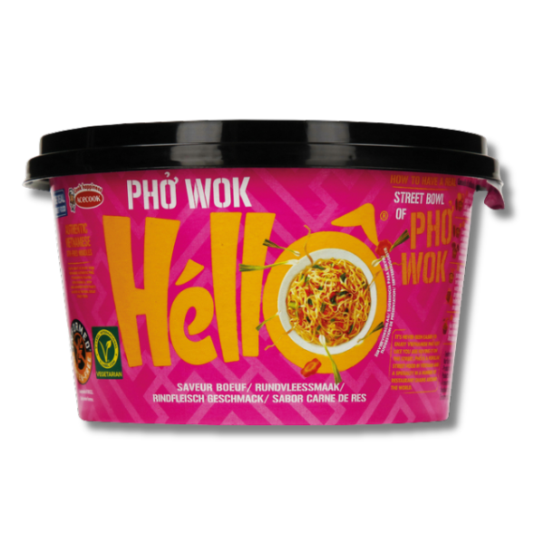 ACECOOK HELLO Pho Wok Instant Reisnudeln mit Rindergeschmack 76 g