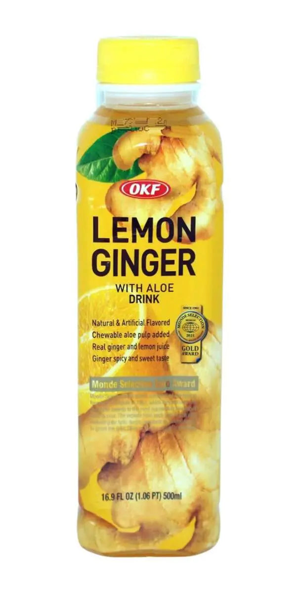 OKF Aloe Vera Drink Lemon-Ginger 500ml (DISPOSABLE)