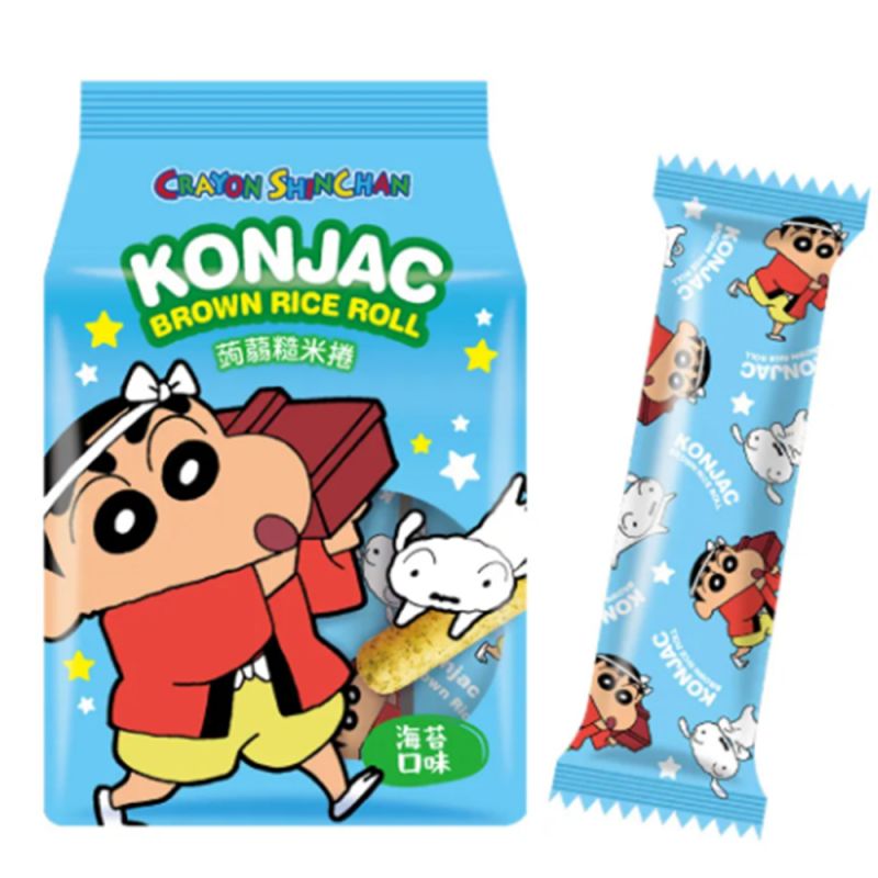 PEITIAN Crayon Shinchan Konjak-Braunreis-Röllchen Seetang-Geschmack 130g