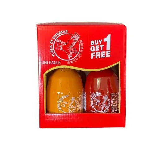 UNI EAGLE Duo Pack Sriracha Mayo 200ml & Scharfe Chili Sauce 210ml - MAOMAO