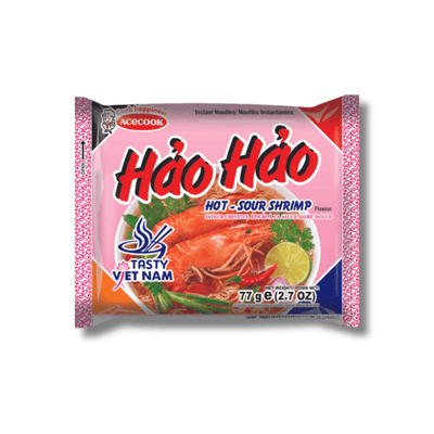ACECOOK HAOHAO Instant Noodles Shrimp Sour-Spicy (Chili & Lime) 77g