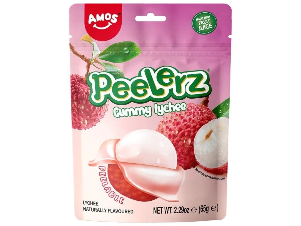 AMOS Peelerz Schälbare Fruchtgummis Litschi 65g - MAOMAO