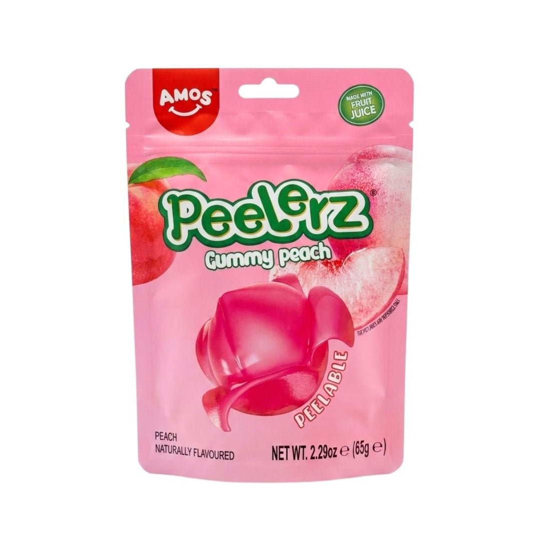 AMOS Peelerz Schälbare Fruchtgummis Pfirsich 65g - MAOMAO