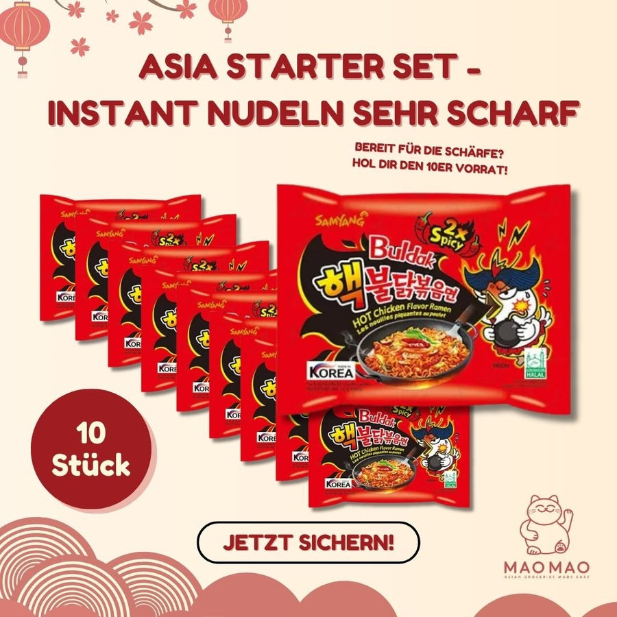 Asia Starter Set - Instant Nudeln Sehr Scharf - MAOMAO