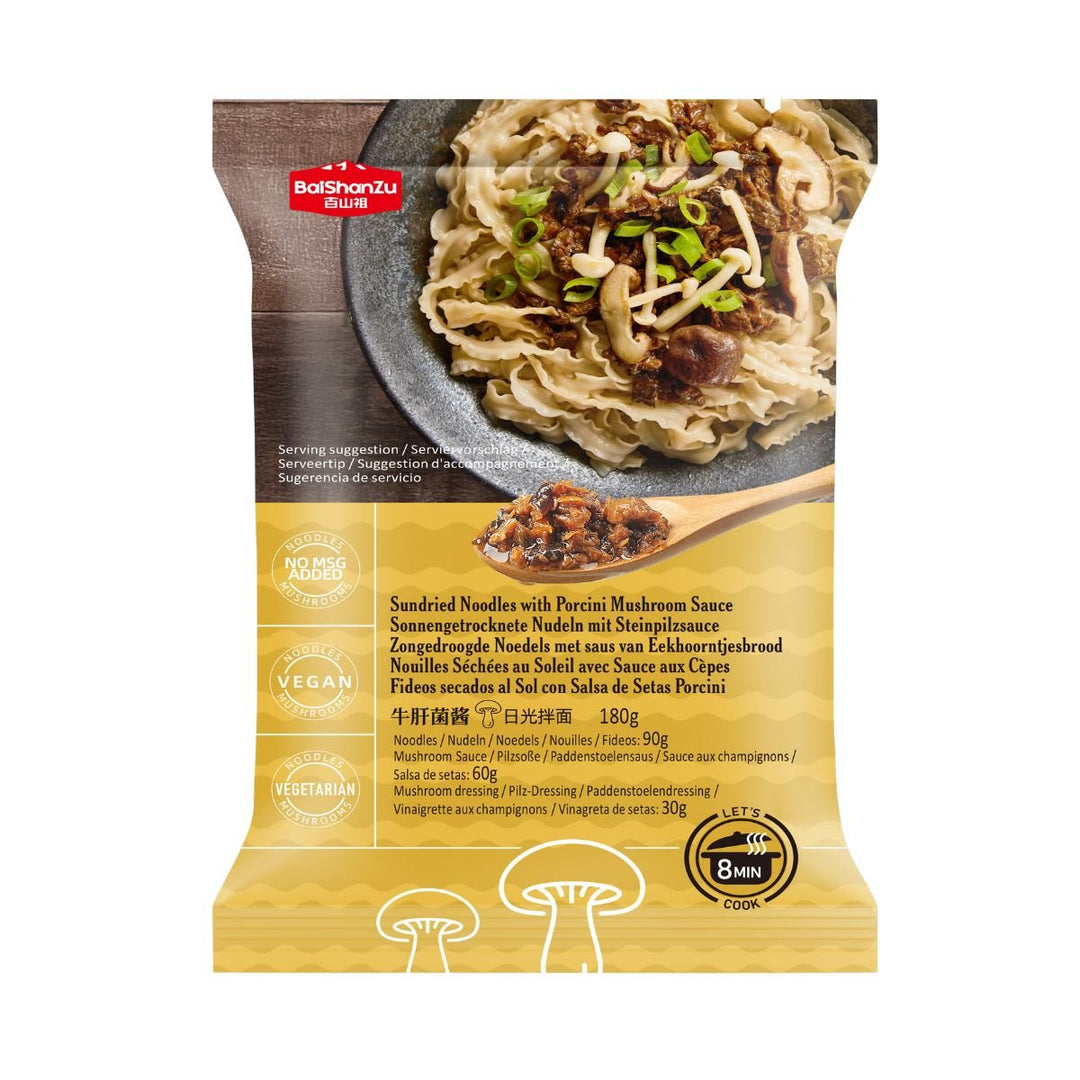 BAI SHAN ZU Sonnengereifte Nudeln mit Steinpilzsauce 180g - MAOMAO