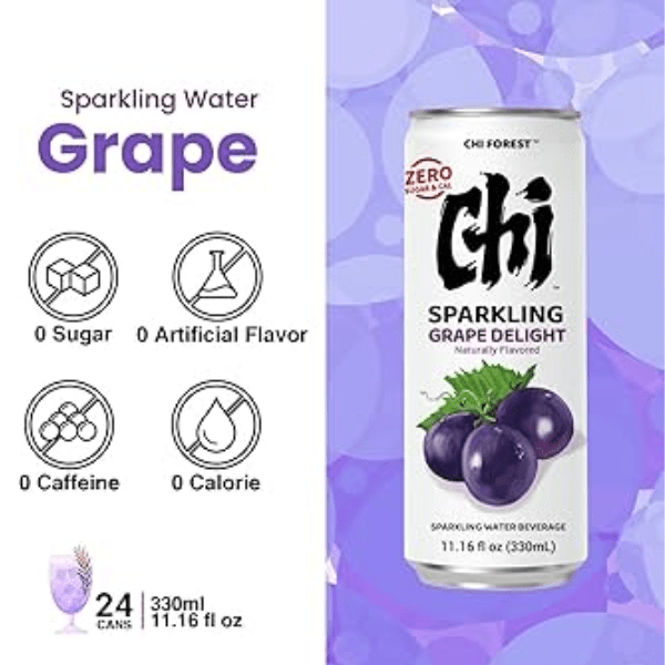 CHI FOREST Sprudelwasser Traube Delight 330ml (EINWEG) - MAOMAO