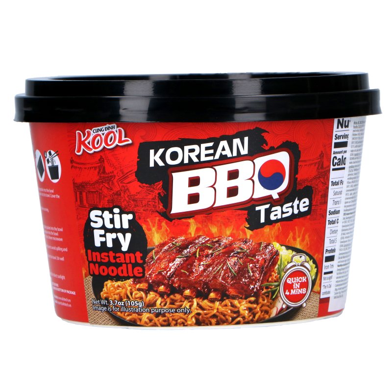 CUNG DINH KOOL Fried Instant Noodle Bowl Korean BBQ Flavor 105g