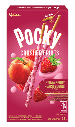 GLICO Pocky Sticks Crushed Fruits Strawberry & Peach Yogurt 38g