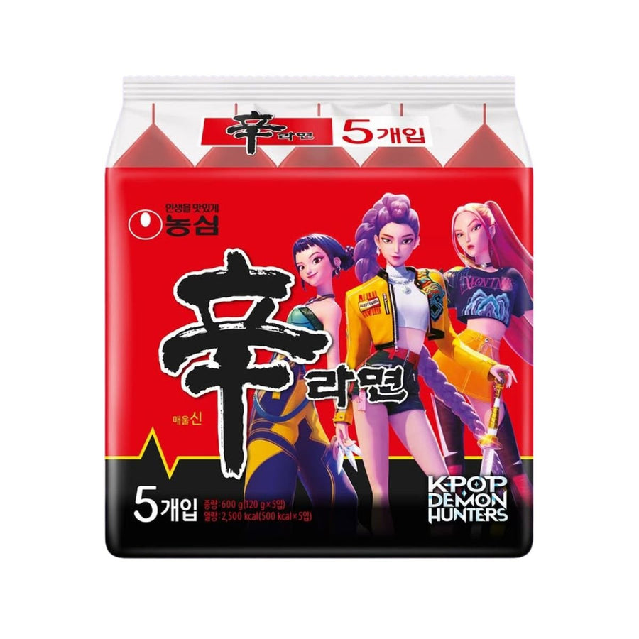 K - Pop Demon Hunters x NONG SHIM Instant Nudeln Shin Ramyun 600g (120g x 5) inkl. Sticker (zufällig) - MAOMAO