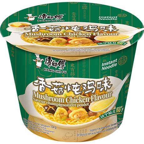 KANG SHI FU Instant Nudel Schüssel Pilz & Huhn 104g - MAOMAO