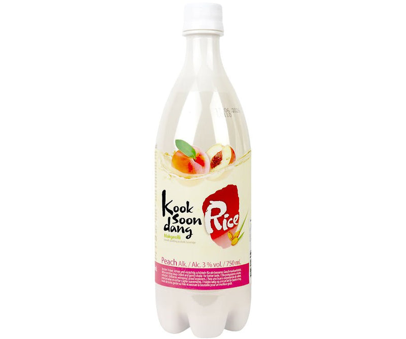 KOOKSOONDANG Makgeolli Rice Wine Peach (3% Alc.) 750ml (DISPOSABLE BOTTLE)