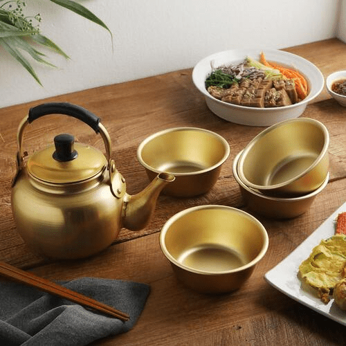 Koreanische goldene Makgeolli - Schale aus Aluminium (12 cm) - MAOMAO