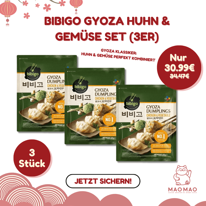 (KW) BIBIGO Gyoza Huhn & Gemüse Vorteilspack (3er) - MAOMAO