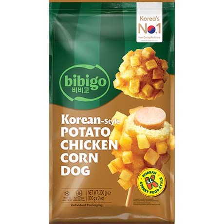 (KW) BIBIGO Koreanische Corndogs Hähnchen & Kartoffel 200g (2 Stück) - MAOMAO
