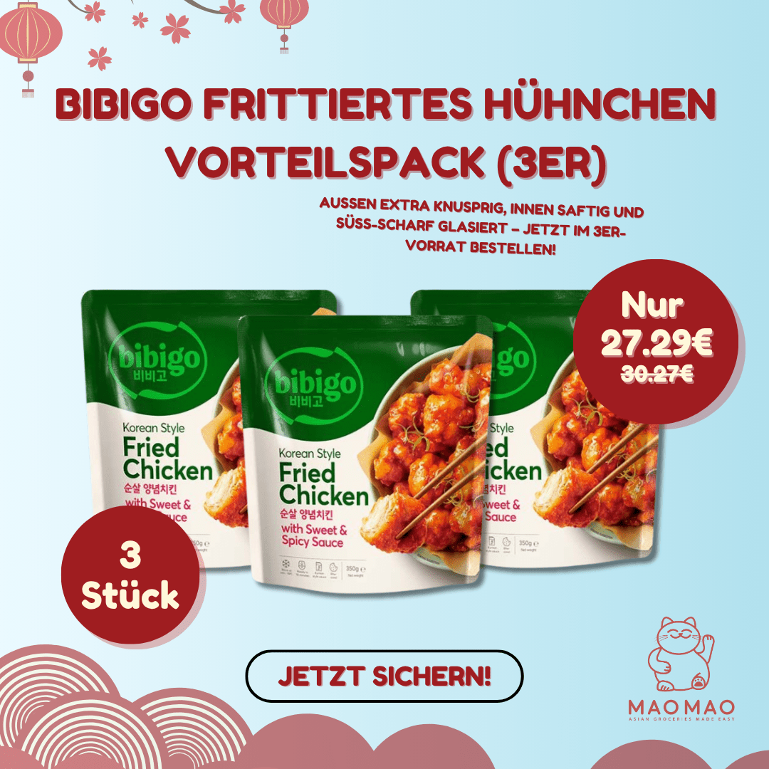 (KW) BIBIGO Koreanisches frittiertes Hühnchen süß & scharf Vorteilspack (3er) - MAOMAO