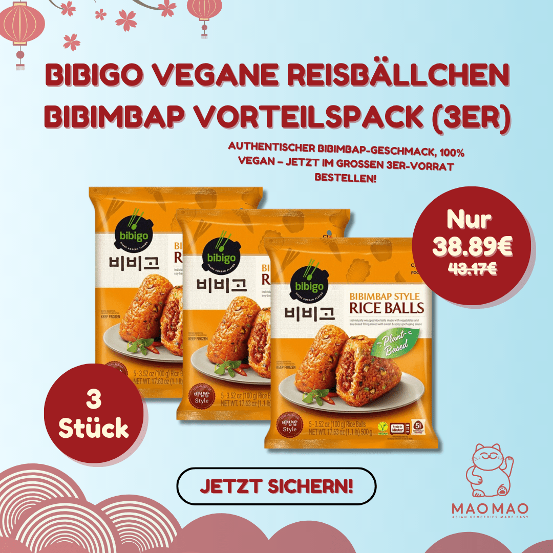 (KW) BIBIGO Vegane Reisbällchen Bibimbap Vorteilspack (3er) - MAOMAO