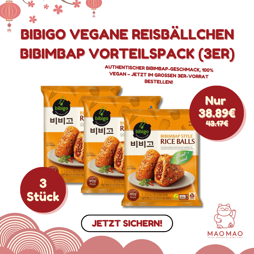 (KW) BIBIGO Vegane Reisbällchen Bibimbap Vorteilspack (3er) - MAOMAO
