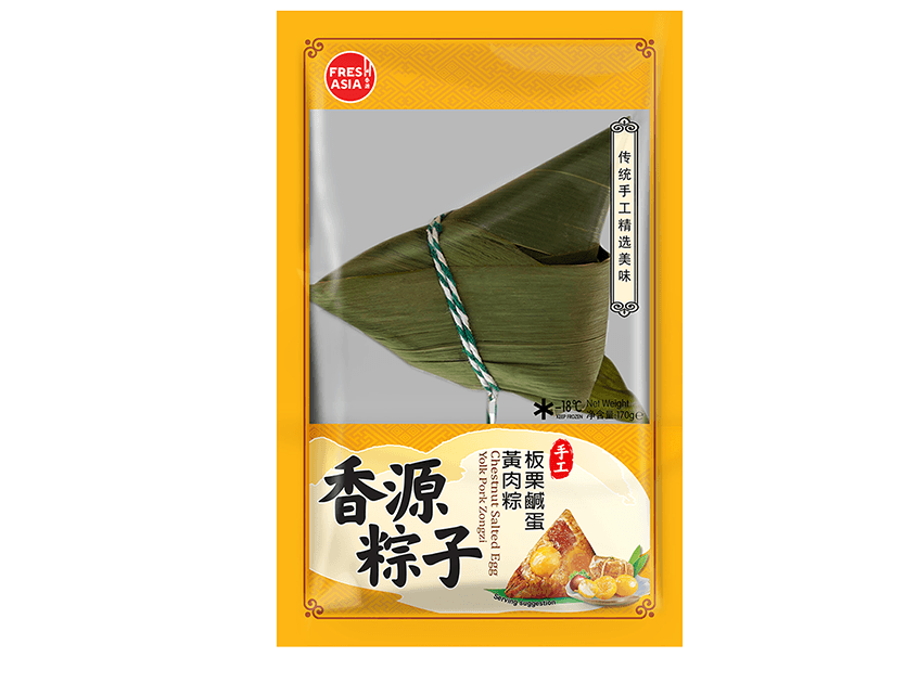 (KW) FRESHASIA Zongzi mit Schweinefleisch, Maronen & gesalzenem Eigelb 170g - MAOMAO