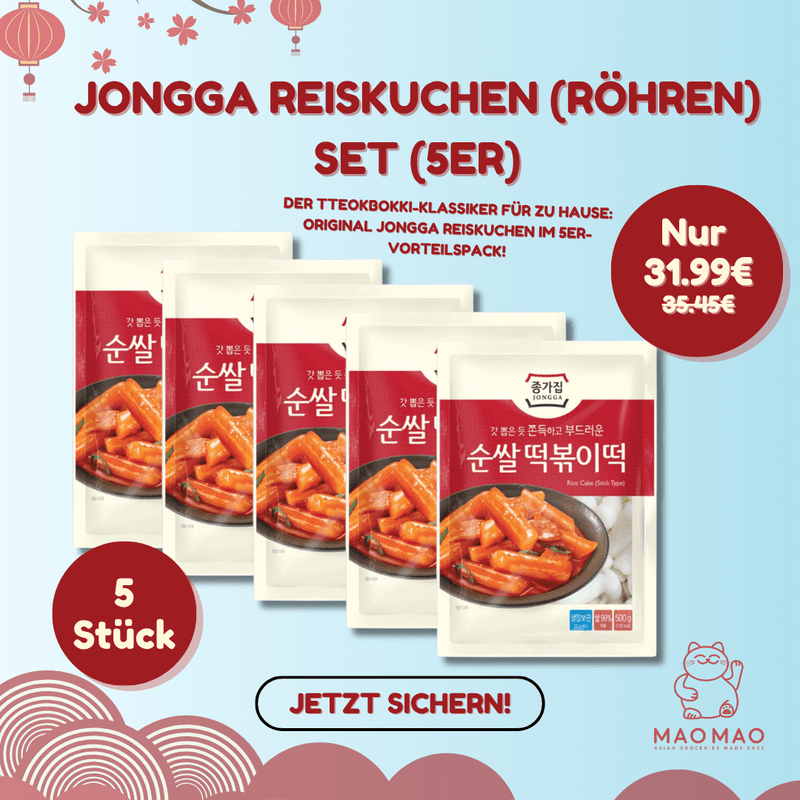 (KW) JONGGA Reiskuchen (Röhren) Vorteilspack (5er)