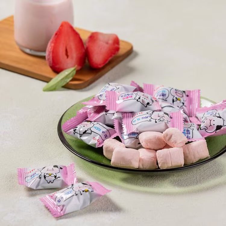 LOTTE Milchbonbons Malangkau Erdbeer 79g - MAOMAO