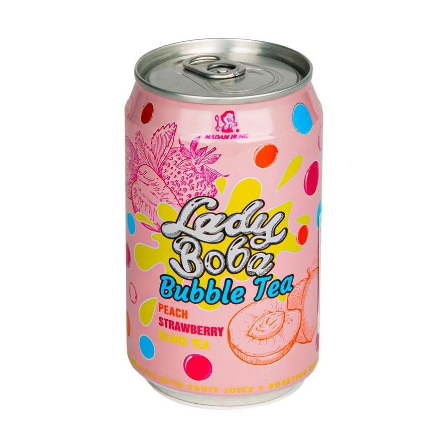 MADAM HONG Lady Boba Pfirsich & Erdbeere Schwarzer Tee 320ml - MAOMAO