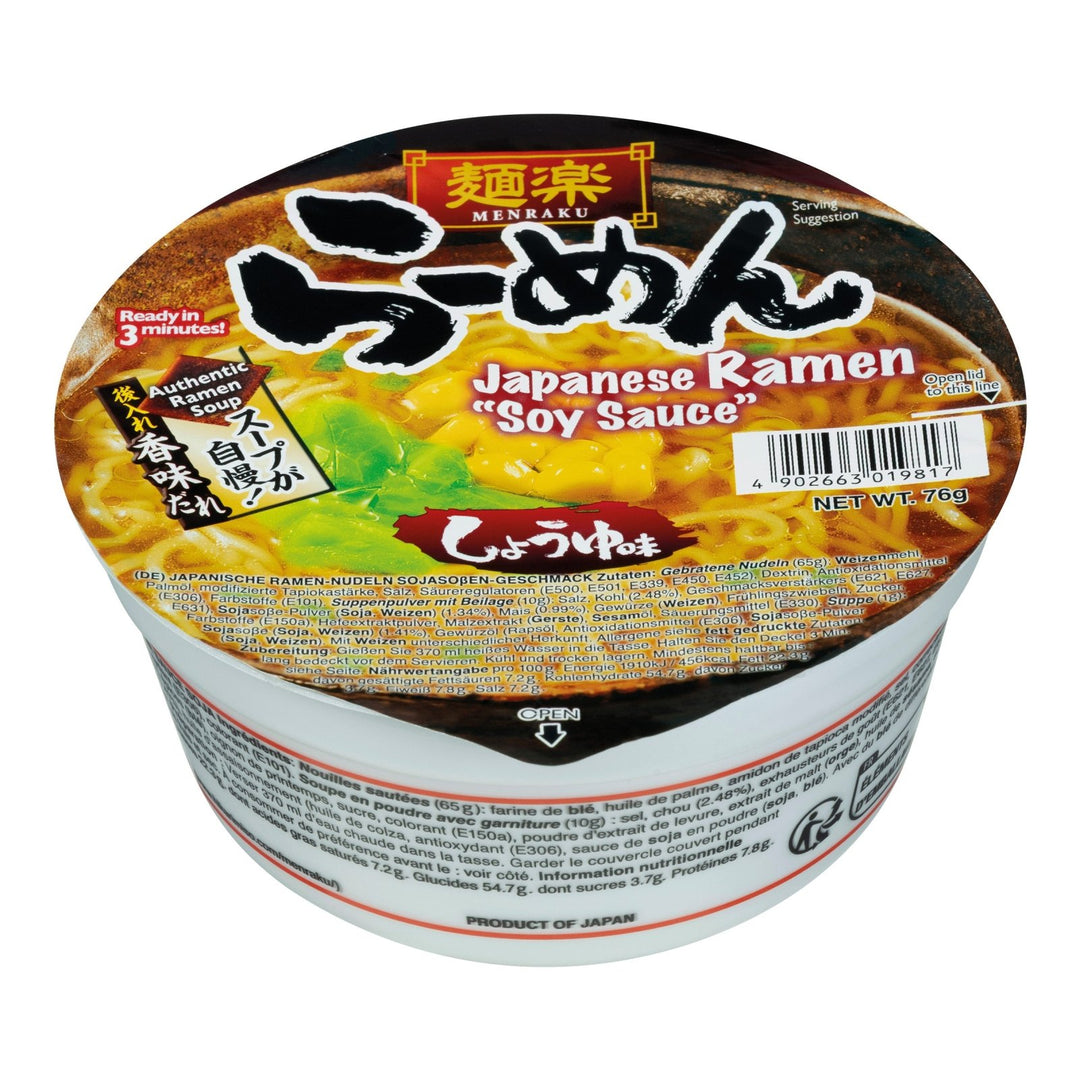 MENRAKU Cup Ramen Soja Sauce 76g - MAOMAO