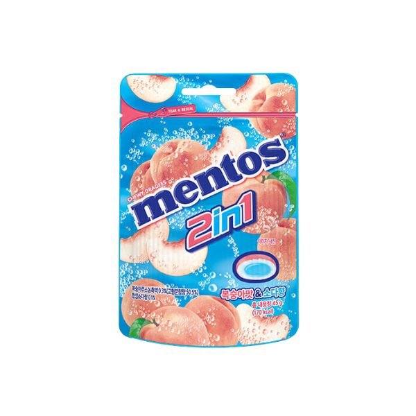 MENTOS 2 - in - 1 Kaubonbons Pfirsich Soda 45g - MAOMAO