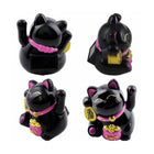 Mini Lucky Cat Solar Power Black Bild 2