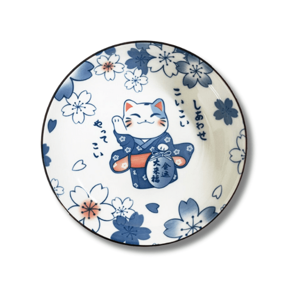 GOLDEN TURTLE Lucky Cat Ceramic Bowl 20.2 cm - Design A